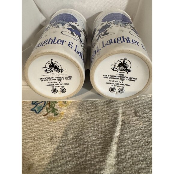 Disney Stoneware Tumblers 14 Oz With Mickey & Minnie Winter Design Blue & White - Picture 7 of 10